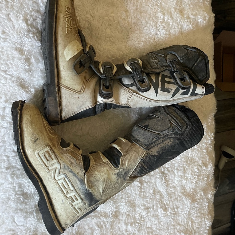 Element Black and White dirtbike Boots